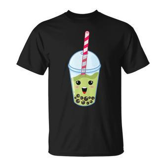 Kawaii Boba Milk Tea | Cute Matcha Bubble Tea Lover Gift Unisex T-Shirt | Mazezy