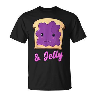 Kawaii Pb&J Peanut Butter & Jelly Matching Blueberry Jam T-Shirt - Monsterry AU