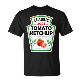Ketchup Costume Matching Couples Groups Halloween Ketchup T-Shirt - Seseable