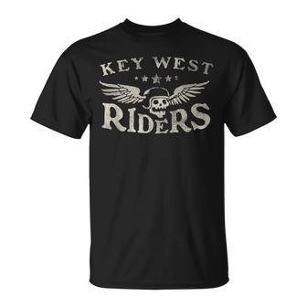Key West Riders Motorcycle Skull Wings Unisex T-Shirt | Mazezy