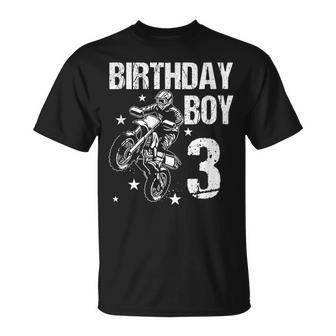Kids 3 Years Old Birthday 3Rd Boy Dirt Bike Motorcycle Unisex T-Shirt | Mazezy