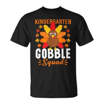 Kindergarten Gobble Squad Turkey Thanksgiving T-Shirt - Monsterry