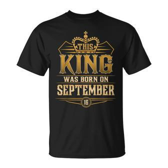 This King Was Born On September 16Th Virgo Libra T-Shirt | Mazezy CA