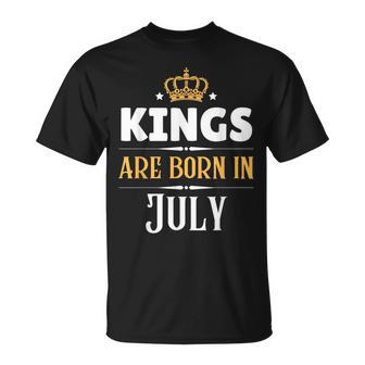 Kings Are Born In July Birthday Crown Unisex T-Shirt | Mazezy AU