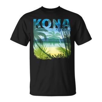 Kona Hawaii Beach Summer Matching Family Palms Tree Summer Funny Gifts Unisex T-Shirt | Mazezy