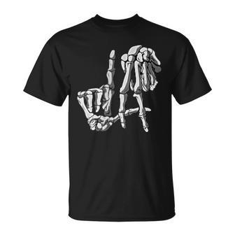 La Hands Skeleton Original Los Angeles Hand Sign Halloween T-Shirt