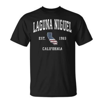 Laguna Niguel California Ca Vintage American Flag Sports Des T-Shirt | Mazezy