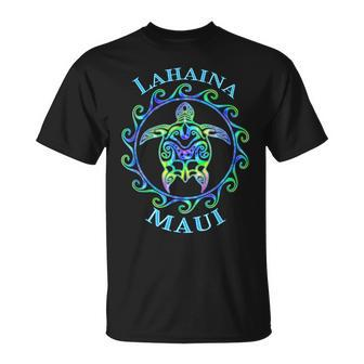 Lahaina Maui Hawaii Vacation Colorful Turtle T-Shirt - Monsterry AU