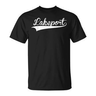 Lakeport Baseball Vintage Retro Font T-Shirt | Mazezy