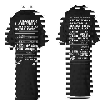 Landscaper Hourly Rate Funny Labor Landscaping Mowing Gifts Unisex T-Shirt | Mazezy