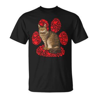 Laperm Valentines Day Cat Love Paw T-Shirt | Mazezy