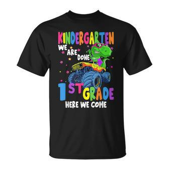 Last Day Of School Kindergarten Truck Dinosaur Graduate Gift Unisex T-Shirt | Mazezy