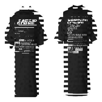 Leadership Definition Leader Office Teamwork Influencer Boss T-Shirt | Mazezy