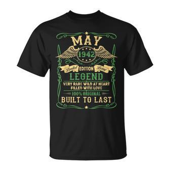 Legend Born In May 1942 77Th Birthday Gifts Funny Unisex T-Shirt | Mazezy