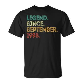 Legend Since September 1998 25Th Birthday 25 Years Old T-Shirt | Mazezy