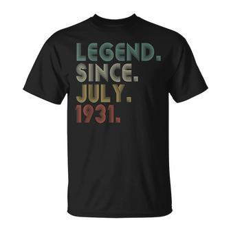 Legend Since July 1931 90Th Birthday Gift 90 Years Old Men 90Th Birthday Funny Gifts Unisex T-Shirt | Mazezy CA