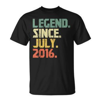 Legend Since July 2016 Gift Born In 2016 Gift Unisex T-Shirt | Mazezy