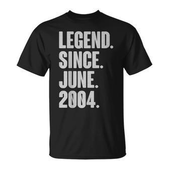 Legend Since June 2004 Birthday Gift For 17 Year Old Boy Unisex T-Shirt | Mazezy