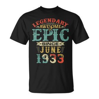 Legendary Awesome Epic Since June 1933 Birthday 87 Years Unisex T-Shirt | Mazezy