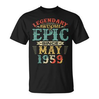 Legendary Awesome Epic Since May 1959 Birthday Unisex T-Shirt | Mazezy
