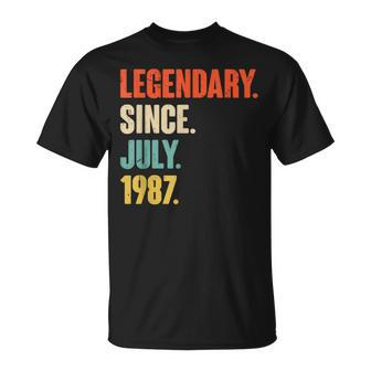 Legendary Since July 1987 35 Year Old Gift 35Th Birthday Unisex T-Shirt | Mazezy