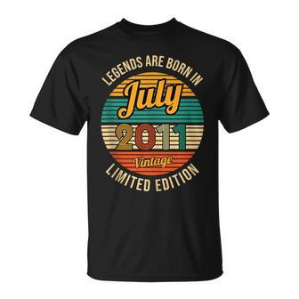 Legends Are Born In July 2011 10Th Birthday Unisex T-Shirt | Mazezy