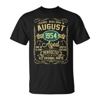 Legends Were Born In August 1954 69Th Bday 69 Year Old T-Shirt | Mazezy