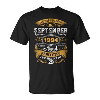 Legends Born In September 1994 Decoration 29 Years Old T-Shirt | Seseable CA