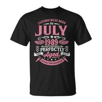 Legends Were Born In July 1989 30Th Birthday Gift 30Th Birthday Funny Gifts Unisex T-Shirt | Mazezy