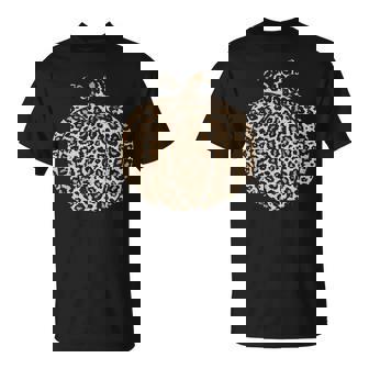 Leopard Print Pumpkin Halloween Funny Fall Autumn Gift Pumpkin Funny Gifts Unisex T-Shirt | Mazezy