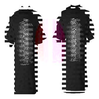 Lesbian Fingerprint | Pride Day | Lgbtqia | Wlw | Sapphic Unisex T-Shirt | Mazezy