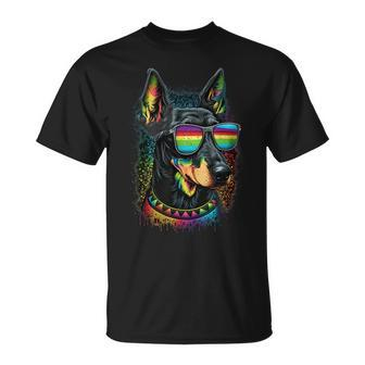 Lesbian Lgbt Gay Pride Doberman Dog Unisex T-Shirt | Mazezy