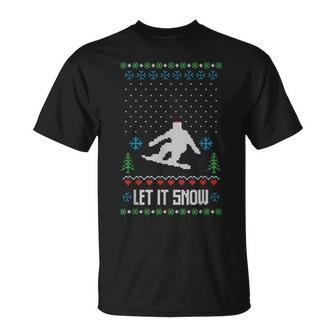 Let It Snow Ugly Christmas Apparel Snowboard T-Shirt | Mazezy AU
