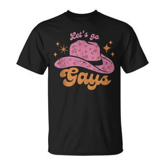 Lets Go Gays Lgbt Pride Cowboy Hat Retro Gay Rights Ally Unisex T-Shirt | Mazezy