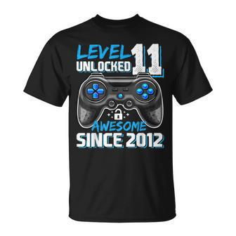 Level 11 Unlocked Awesome 2012 Video Game 11Th Birthday Boy Unisex T-Shirt - Seseable