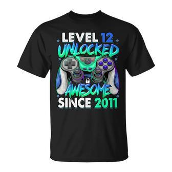 Level 12 Unlocked Awesome Since 2011 12Th Birthday Gaming Unisex T-Shirt - Monsterry