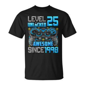 Level 25 Unlocked Awesome Since 1998 25Th Birthday Gaming T-Shirt - Monsterry CA
