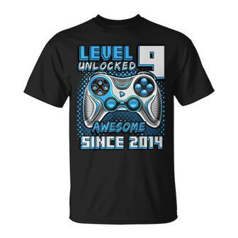 Level 9 Unlocked Awesome 2014 Video Game 9Th Birthday Boy T-Shirt - Seseable