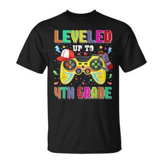 Leveled Up To 4Th Grade Gamer First Day Boys Back To School Unisex T-Shirt - Monsterry DE