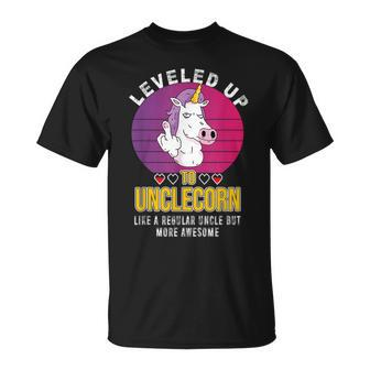 Leveled Up To Unclecorn Like Regular Uncle But More Awesome Funny Gifts For Uncle Unisex T-Shirt | Mazezy