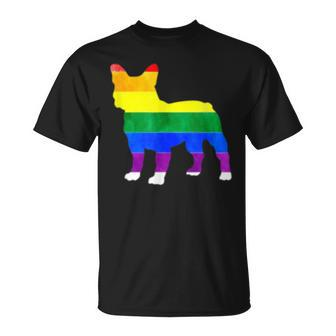Lgbt French Bulldog Frenchie Gay Pride Month Unisex T-Shirt | Mazezy