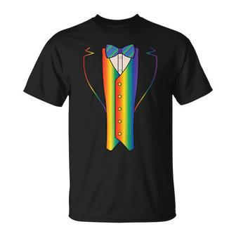 Lgbt Gay Pride Tuxedo Wedding Unisex T-Shirt | Mazezy