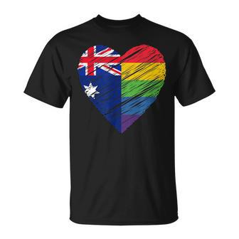 Lgbtq Australia Gay Pride Heart For Gay Lesbian Love Lgbt Unisex T-Shirt | Mazezy