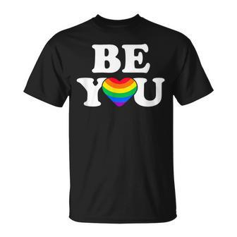 Lgbtq Be You Gay Pride Lgbt Ally Flag Retro Vintage Unisex T-Shirt | Mazezy
