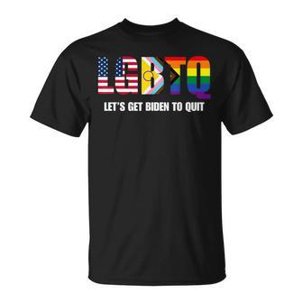 Lgbtq Lets Get Biden To Quite Funny Gay Pride Unisex T-Shirt - Seseable