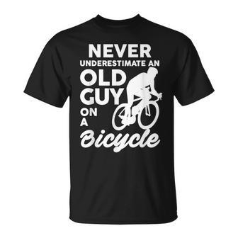 Most Likely Never Underestimate An Old Guy On A Bicycle T-Shirt | Mazezy