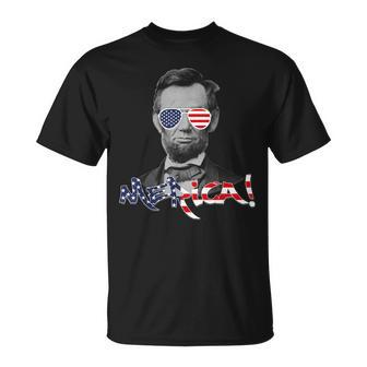 Lincoln Merica 4Th July Or Memorial Day Outift T-Shirt | Mazezy DE