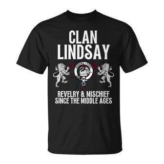 Lindsay Clan Scottish Name Coat Of Arms Tartan Family Party Unisex T-Shirt | Mazezy