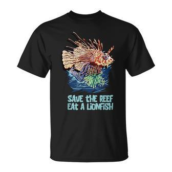 Lionfish Save The Reef Eat Lion Cute Sea Rock Diver T-Shirt | Mazezy