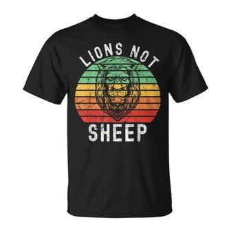 Lions Not Sheep Vintage Retro Unisex T-Shirt | Mazezy